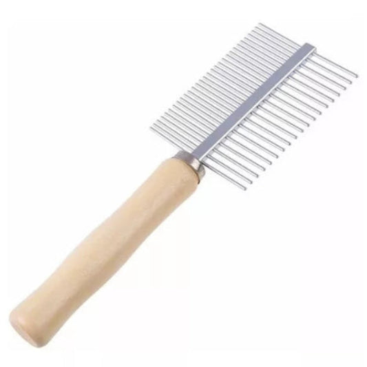 Peine Doble con Mango de Madera