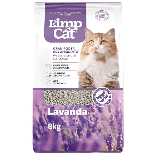 Arena Sanitaria Aglomerante Gato Limpcat 8kg. (Lavanda)