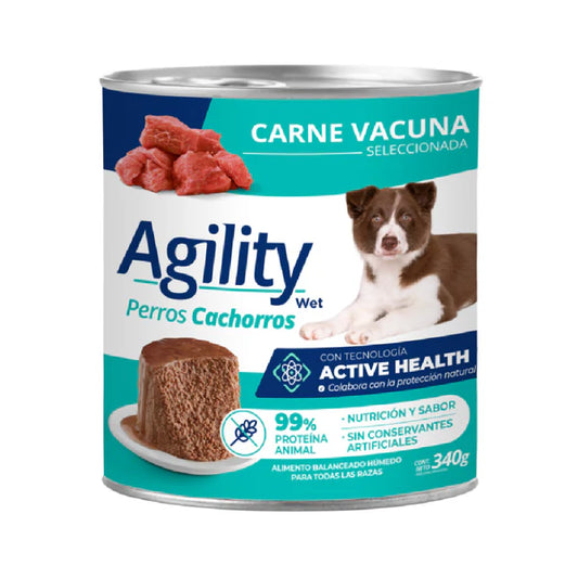 Lata Agility Perro Cachorro Sabor Carne