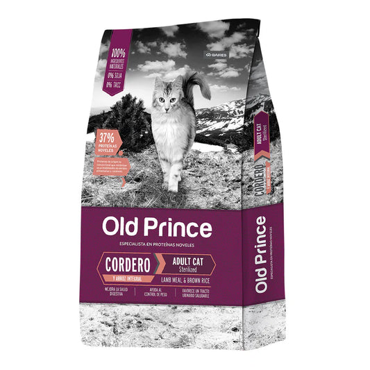 Alimento Old Prince Gato Adulto Castrado Cordero y Arroz Integral