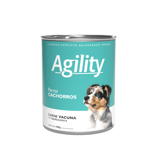 Lata Agility Perro Cachorro Sabor Carne