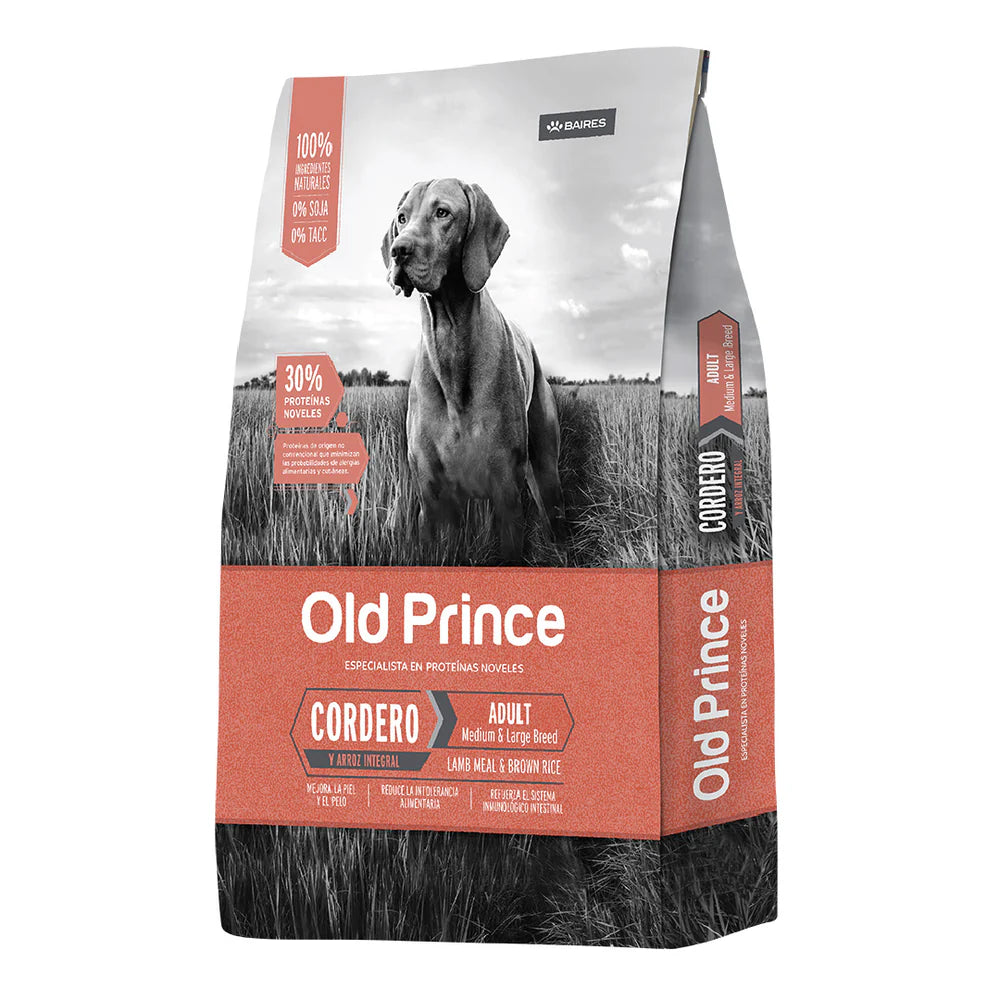 Alimento Old Prince Perro Adulto Mediano y Grande Cordero y Arroz Integral